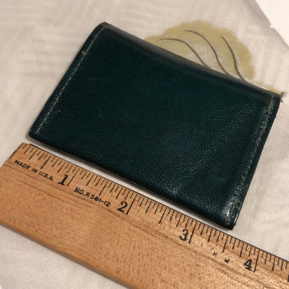 Vintage dark green leather change purse - Picture 4 of 9